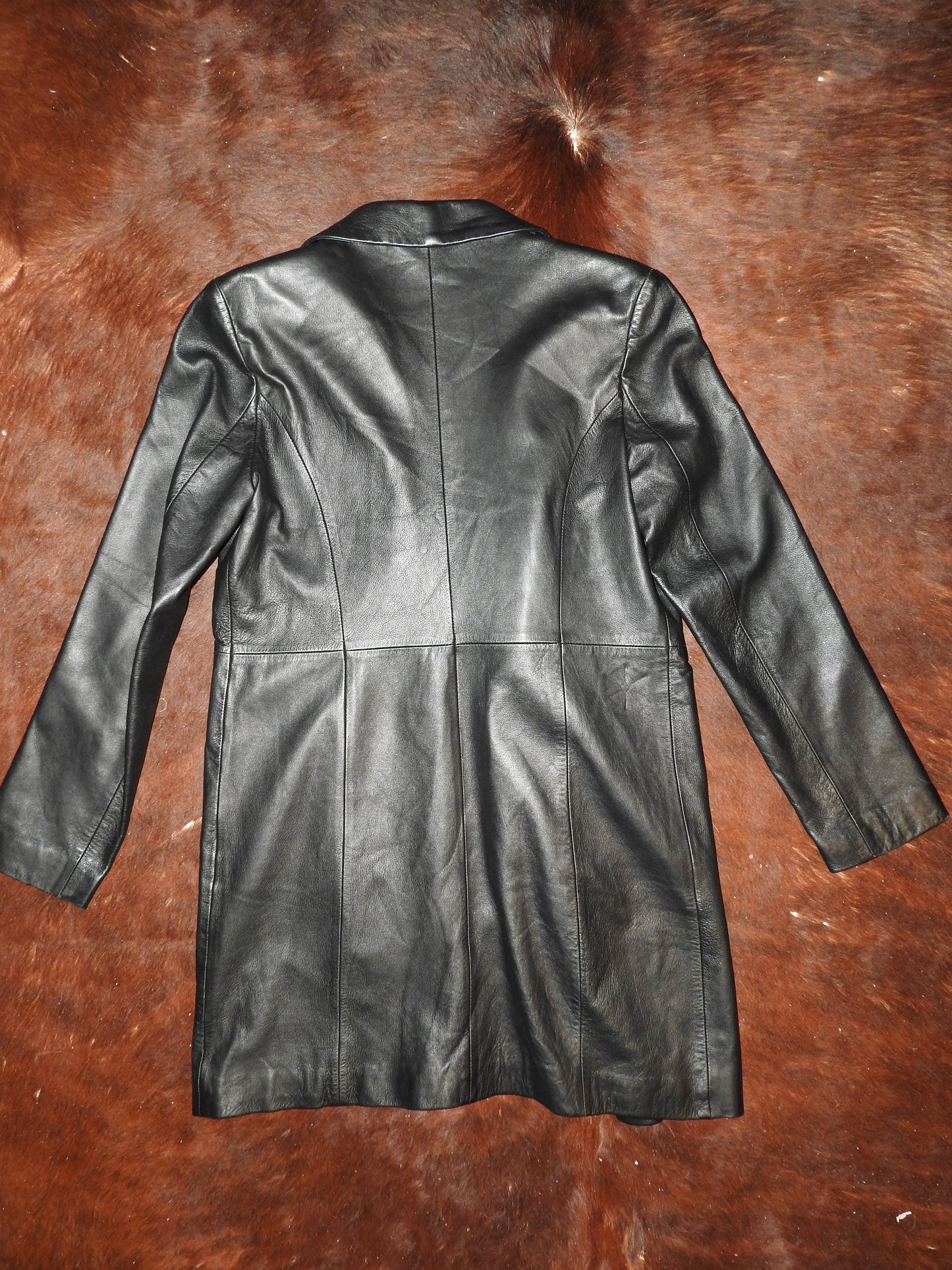 The Black Cat Leather Trench