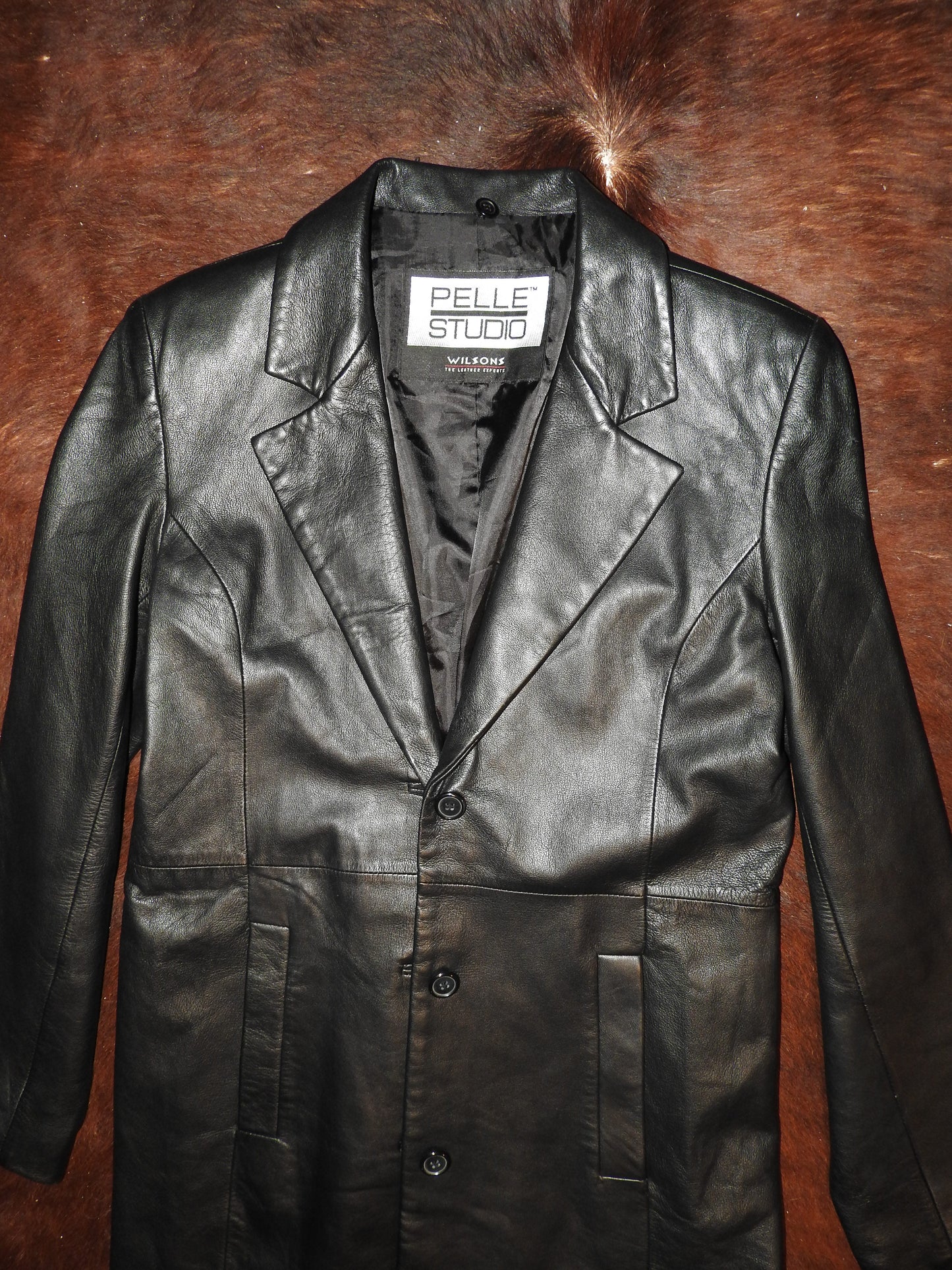 The Black Cat Leather Trench