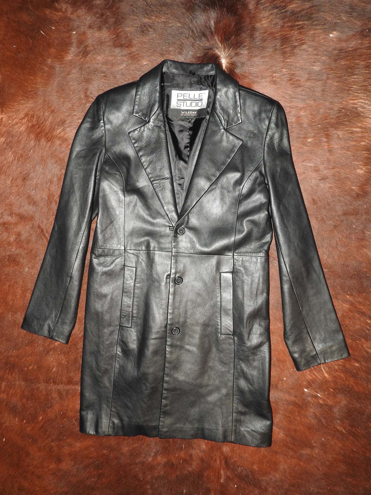The Black Cat Leather Trench