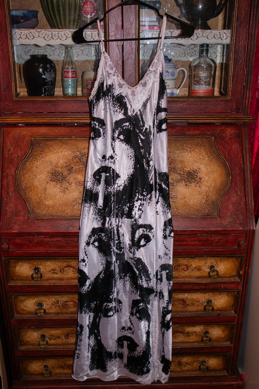 All Over Print Silk Slip Dress