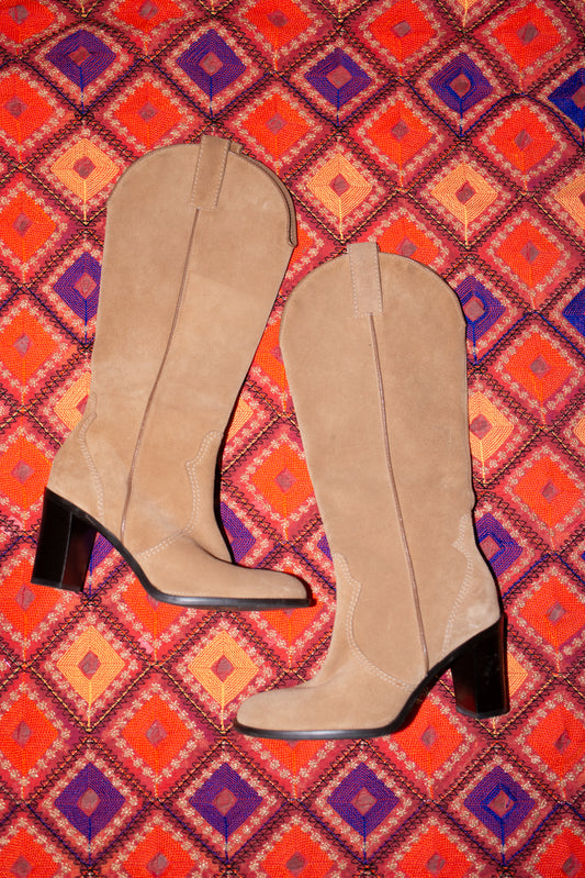 Suede Cowboy Boots